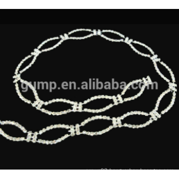 Clear Silver Rhinestone Cup Chain Trim for Garment Accessory